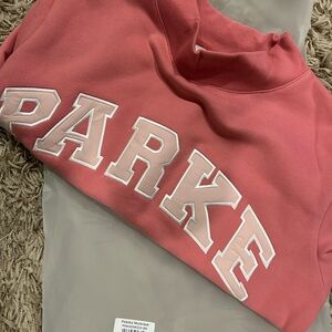 PARKE NEW PINK Sweatshirt Small/Medium PINKAID has HEART on sleeve